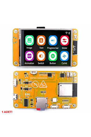 ESP32-2432S028R 2.8 inch Rezistif Dokunmatik Tft Lcd Modül 240x320 Pixel Rgb Led Ldr Usb Uart IO Se