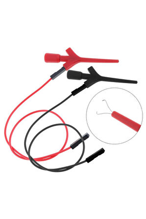 Kanca Tip Test Prob Çifti 2mm 30cm Mini Test Lojik Analizör Lehimsiz Tutucu Yakalayıcı Tel Klips