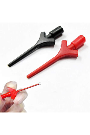 Kanca Tip Test Prob Çifti 2mm 30cm Mini Test Lojik Analizör Lehimsiz Tutucu Yakalayıcı Tel Klips