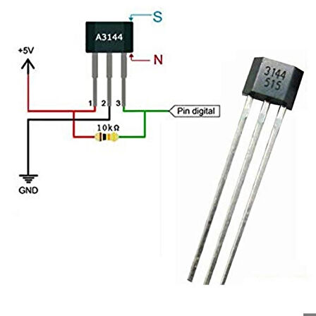 3144 Dijital Manyetik Alan Algılama Sensörü Mıknatıs Açı Motor Kontrol A3144 A3144E OH3144 Y3144