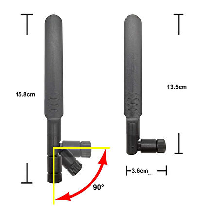 8dBi RP-SMA Erkek Anten 2.4GHz 5.8GHz RF Gsm Wifi Sinyal Kuvvetlendirici Anten Modem Telsiz Kablosz