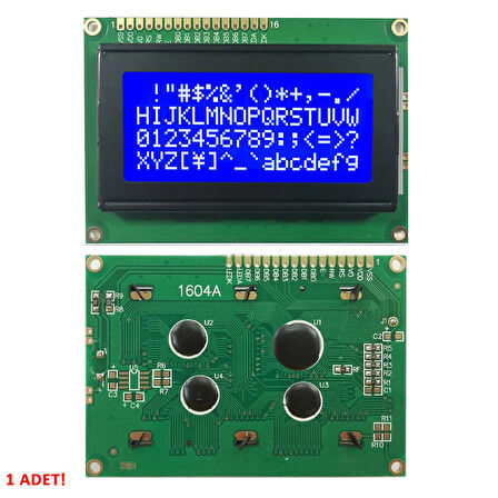 1604A 4x16 Mavi Karakter LCD Modül Display Ekran 5V Beyaz Arka ışık 16X4 16 X 4 Standart SolÜst Lcd