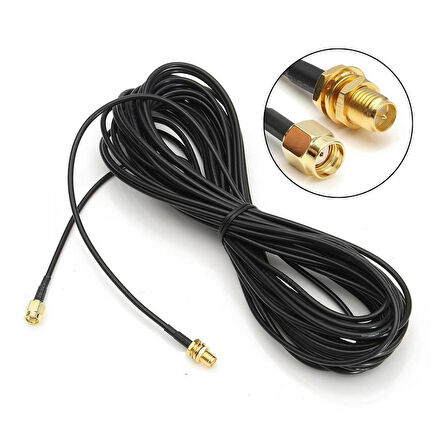RG174 50 ohm Koaksiyel Rp Sma Erkek Rp Sma Dişi 3 Metre Kablo RF Sinyal Uzatma Kablosu 0-6Ghz Koaks