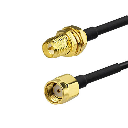 RG174 50 ohm Koaksiyel Rp Sma Erkek Rp Sma Dişi 3 Metre Kablo RF Sinyal Uzatma Kablosu 0-6Ghz Koaks