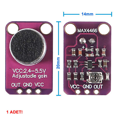 MAX4466 Amplikatörlü Analog Elektet Mikrofon Sensör Ayarlanabilir Kazanç Kontrol Ses Algılayıcı Mod