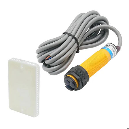 E3F-R2N2 Reflektörlü Ir Kızılötesi Mesafe Sensör NPN NC İnfrared Optik 2 Metre Engel Cisim Algılayı