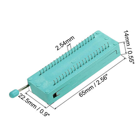 40 Pin Zif Soket Mandallı Kolay Entegre Montaj Aparatı Geliştirme Kartı Altın Kaplama 2.54mm DIP ZIF