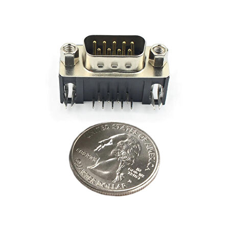 DB9 90 Derece Erkek Bağlantı Konnektörü DSUB 9 Pin Pcb Montaj Tip RS232 Rs485 Data Bağlantı Soketi
