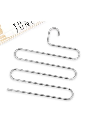 4 Adet - Metal 5 Katlı Dolap Içi Pantolon Eşarp Şal Askısı , Çoklu Askılık, Dekoratif Akıllı Askı