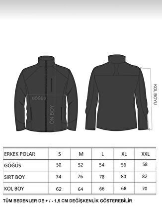 Unisex Siyah Polar Standart Tam Fermuarlı 3 Cepli Polar Hırka