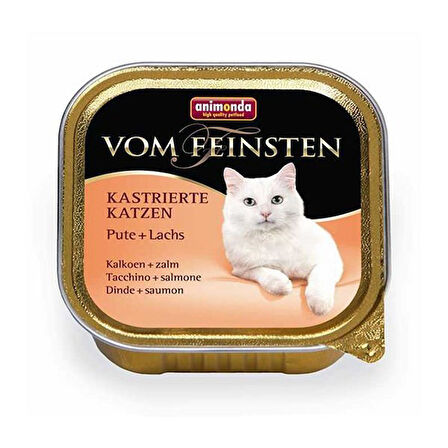 Animonda Vom Feinsten Hindi ve Somon Balıklı Kısırlaştırılmış Konserve Kedi Maması 100 Gr