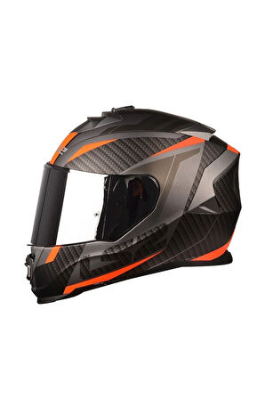 Storm 2 Racer Mat Tıtanıum-turuncu Kask (gri Camlı )