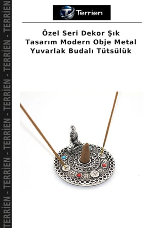 Özel Seri Dekor Şık Tasarım Modern Obje Metal Yuvarlak Budalı Tütsülük