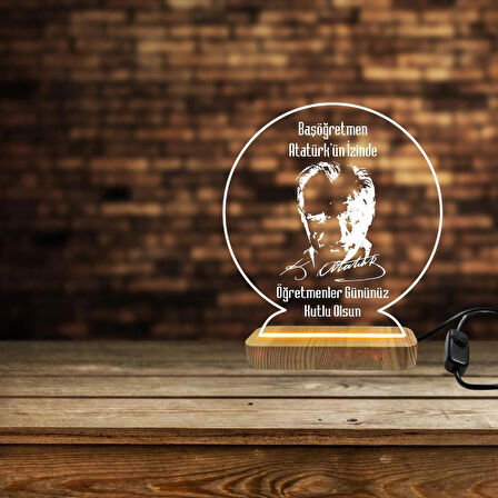 Pleksi masa üstü ışıklı ATATÜRK