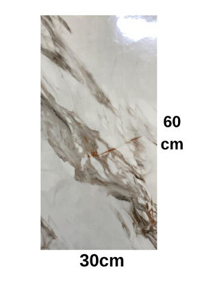 Shiny Royal Marble Mermer Desenli 60x30cm Yapışkanlı Mutfak Banyo Kaplama Duvar Paneli Kağıdı CF-004