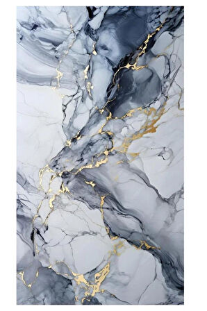 Shiny Blue Gold Mermer Desenli 60x30cm Yapışkanlı Mutfak Banyo Kaplama Duvar Paneli Kağıdı TX-035