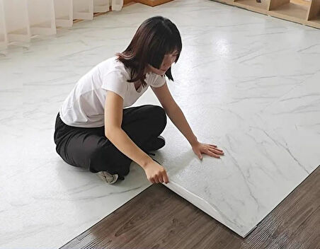 Kendinden Yapışkanlı Yer Zemin ve Duvar Kaplama Paneli Arkası Kauçuklu 60X60cm Floor Pvc Panel 6216