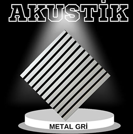 Metal Gri Akustik Panel 3mm Keçe ve 8mm Mdflam Pinterest Salon Ofis Duvar Paneli 50X50cm 1 Adet