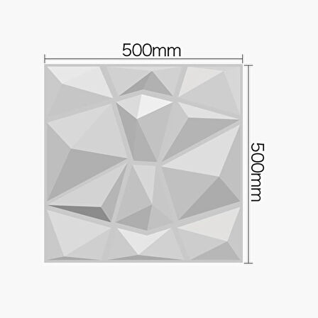 50cm x 50cm 1 Adet Beyaz 3D Abs Malzeme PVC Dayanıklı Duvar Paneli Silinebilir Geometrik Model Panel