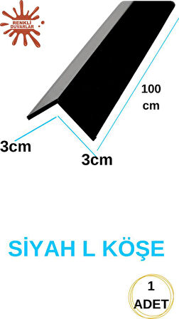 100cm ATC Dekoratif Siyah L Köşe Duvar ÇItası Kapama Çıtası Duvar Lambirisi Paneli Kapama L Köşesi