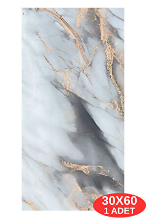 Shiny Mix Color Mermer Desenli 60x30cm Yapışkanlı Mutfak Banyo Kaplama Duvar Paneli Kağıdı TX-092