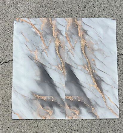 Shiny Mix Color Mermer Desenli 60x30cm Yapışkanlı Mutfak Banyo Kaplama Duvar Paneli Kağıdı TX-092