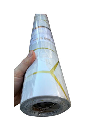 60cmx300cm Tek Parça Yapışkanlı Rulo Mermer Desenli Duvar Paneli Kağıdı Silinebilir CF-1008-RİVO