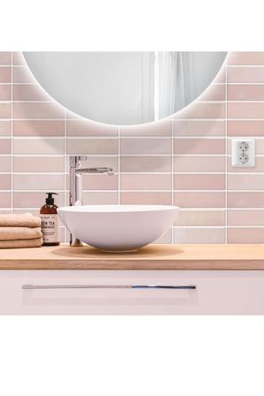 30×30cm Pudra Pembe Renkli Epoksi 1 Adet 3D Yapışkanlı Duvar Kaplama Paneli Mutfak Banyo Salon Ofis