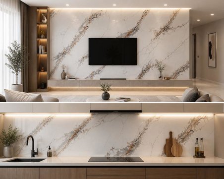 60cm x 3 Metre Tek Parça Yapışkanlı Rulo Oxis Naturel Kayrak Desen Duvar Paneli Kağıdı TX-107