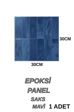 30cm×30cm Saks Mavi Epoksi 1 Adet 3D Yapışkanlı Duvar Paneli Kağıdı Sticker Mutfak Banyo Salon Ofis