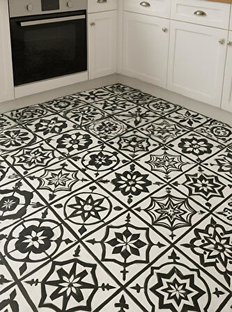 30cmx30cm 10 Adet Yapışkanlı Osmanlı çini Floor Pvc Panel  Zemin Kaplama Paneli Arkası Kauçuklu 2124