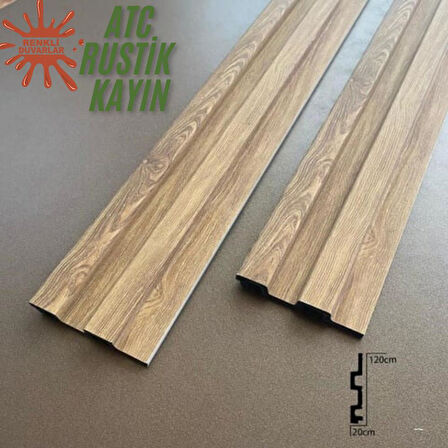 ATC Rustik Kayın Model 11cm x 290cm 1 Adet  Ev Ofis Konut Dekoratif PVC Lambiri Duvar Kağıdı Paneli
