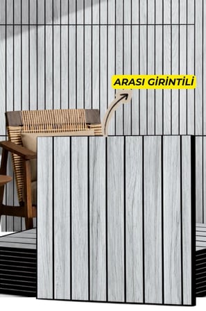 Kendinden Yapışkanlı Gri Girintili 3D Akustik Esnek Lambiri 40cmx40cm Duvar Paneli Kağıdı NW210