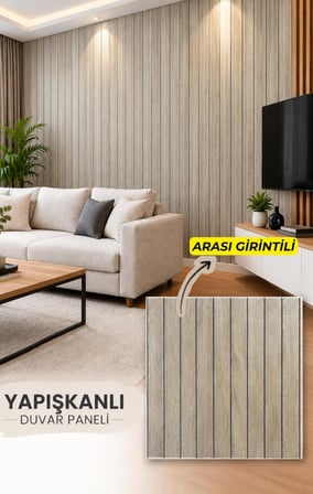 Yapışkanlı Camel Kahve Girintili 3D Akustik Esnek Lambiri 40cmx40cm Duvar Paneli Kağıdı NW211