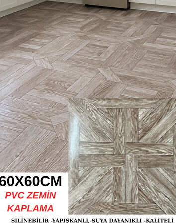 60cmx60cm Versay Model Desenli Pvc-Lvt Yapışkanlı Yer Kaplama Paneli Kauçuklu Floor Banyo WC S711P
