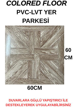 60cmx60cm Versay Model Desenli Pvc-Lvt Yapışkanlı Yer Kaplama Paneli Kauçuklu Floor Banyo WC S711P