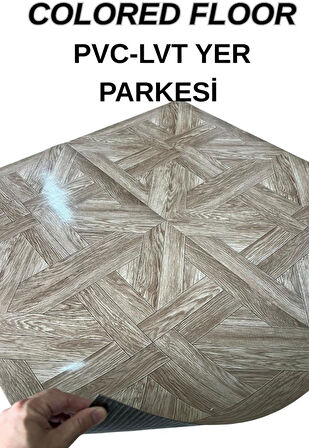 60cmx60cm Versay Model Desenli Pvc-Lvt Yapışkanlı Yer Kaplama Paneli Kauçuklu Floor Banyo WC S711P