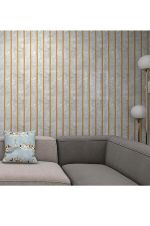 120cmx300cm Tek Parça Yapışkanlı Rulo Gold Mermer Desenli Gri Duvar Paneli Kağıdı Silivri QM0138