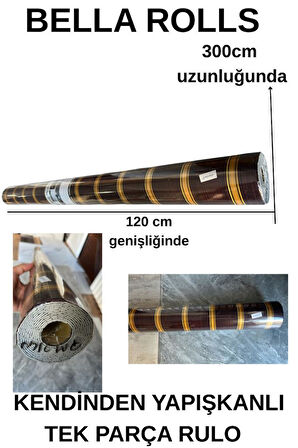 120cmx300cm Tek Parça Yapışkanlı Rulo Gold Çizgili Eskitme Parlak Duvar Paneli Kağıdı Pendik QM0140