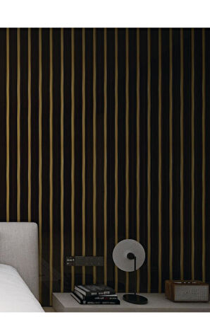 120cmx300cm Tek Parça Yapışkanlı Rulo Gold Çizgili Eskitme Parlak Duvar Paneli Kağıdı Pendik QM0140