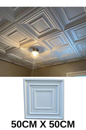 50cm x 50cm 1 Adet 3D Abs Malzeme PVC Dayanıklı Duvar  Tavan Paneli Silinebilir çıta Model Panel