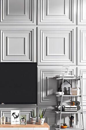 50cm x 50cm 1 Adet 3D Abs Malzeme PVC Dayanıklı Duvar  Tavan Paneli Silinebilir çıta Model Panel