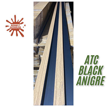 ATC Black Anigre Model Ev Ofis Konut Dekoratif PVC Kaplama Lambiri Duvar Paneli 11cm x145cm 1 Adet