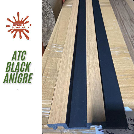 ATC Black Anigre Model Ev Ofis Konut Dekoratif PVC Kaplama Lambiri Duvar Paneli 11cm x145cm 1 Adet