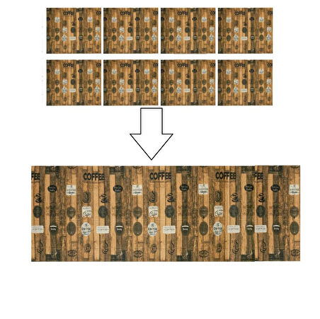 Kendinden Yapışkanlı Kahve Köşesi Mutfak Salon Kafe Duvar Kağıdı Paneli 70x70cm 1 Adet NW171