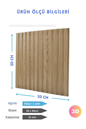 1m² (50cmx50cm 4 Adet)Kahverengi 3D ABS PVC Malzeme Dayanıklı Duvar Paneli Silinebilir Lambiri Panel