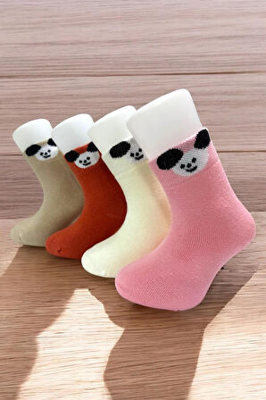 8 Çift Burun Dikişsiz Karışık Kışlık Kalın Havlu Kız Çocuk Soket Çorap