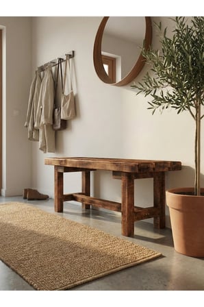 DizyWood Masif Ahşap Bank Bench 100 x 30 x 43 cm – Dekoratif Oturma Bankı