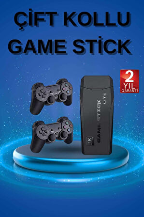 Retro Oyunlar 4k Game Stick 2.4g Kablosuz Çift Kol 3500 Oyun Atari