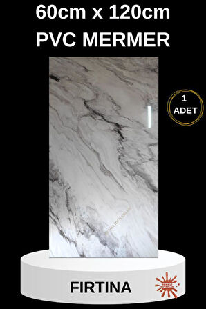 Alternatif Kaplama UV PVC Fırtına Mermer Desenli 1 Adet 60x120cm Ev Ofis Otel Duvar Kaplama Paneli